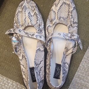 RACHEL Rachel Roy Snake Print Mary Jane Flats